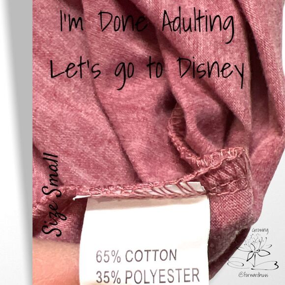 Unisex “I’m Done Adulting Let’s Go To Disney” T-Shirt Size Small - Picture 7 of 11